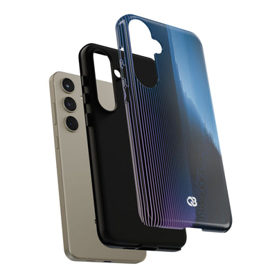 Blue Tough Phone Case for Samsung - Indigo Distortion Wave