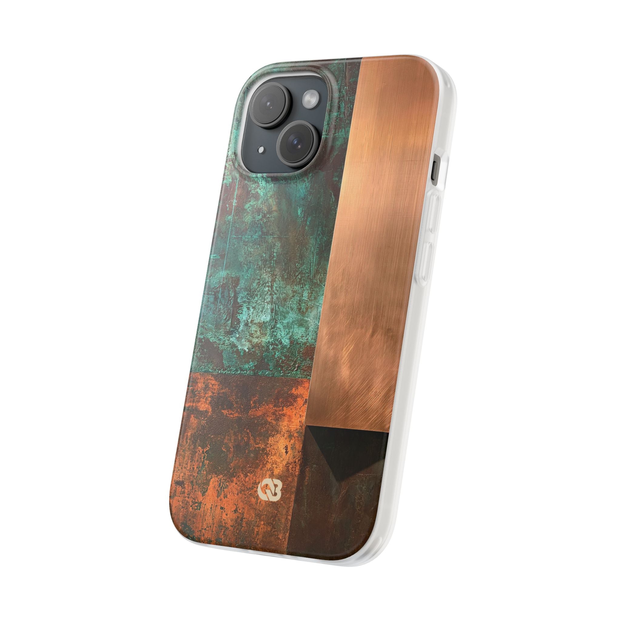 Teal Lite Phone Case for iPhone - Verdigris Copper Slab