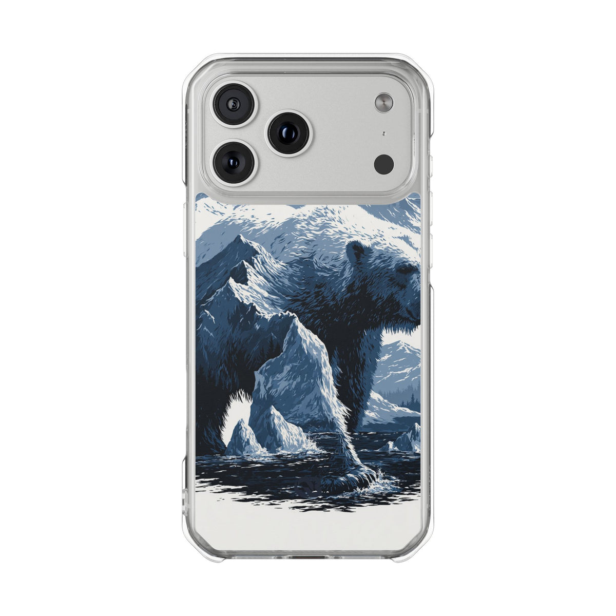 Fjord Summit Bear · Clear Impact Magnetic Phone Case for iPhone · Blue