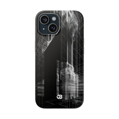 Black Lite Phone Case for iPhone - Ghost Urban Wireframe