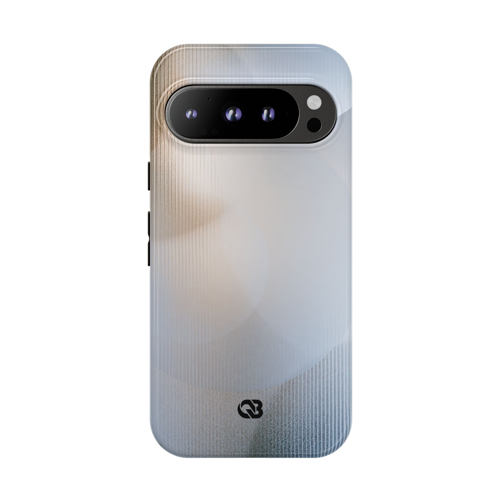 White Tough Phone Case for Google Pixel - Frosted Ribbed Sphere