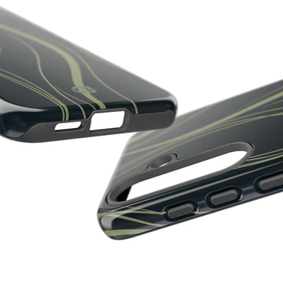 Green Tough Phone Case for Samsung - Obsidian Sage Flow