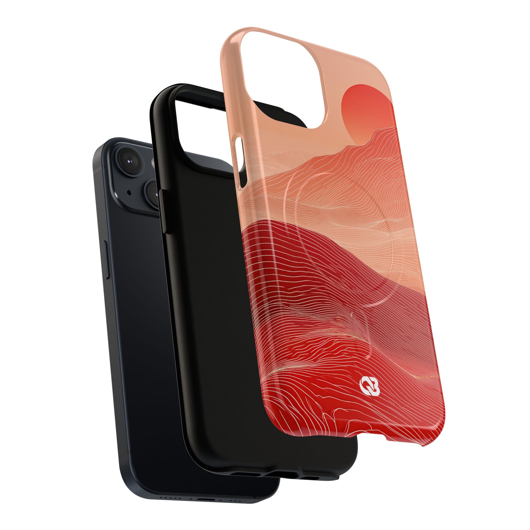 Red Tough 2.0 Magsafe Phone Case for iPhone - Crimson Ridge Lines