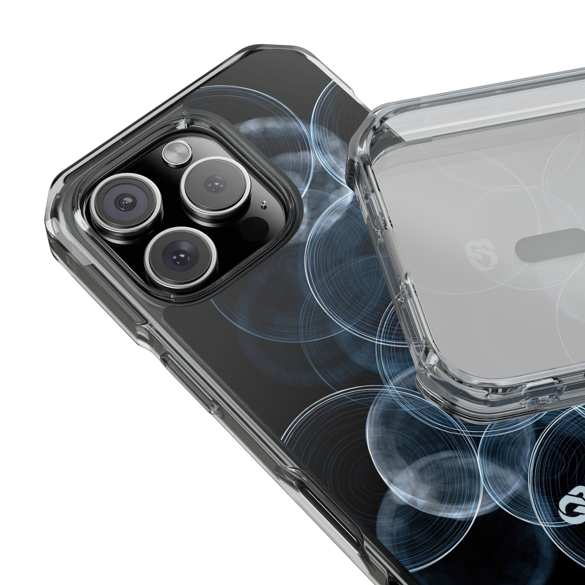 Blue Impact MagSafe Phone Case for iPhone - Cyan Pulse Ripple