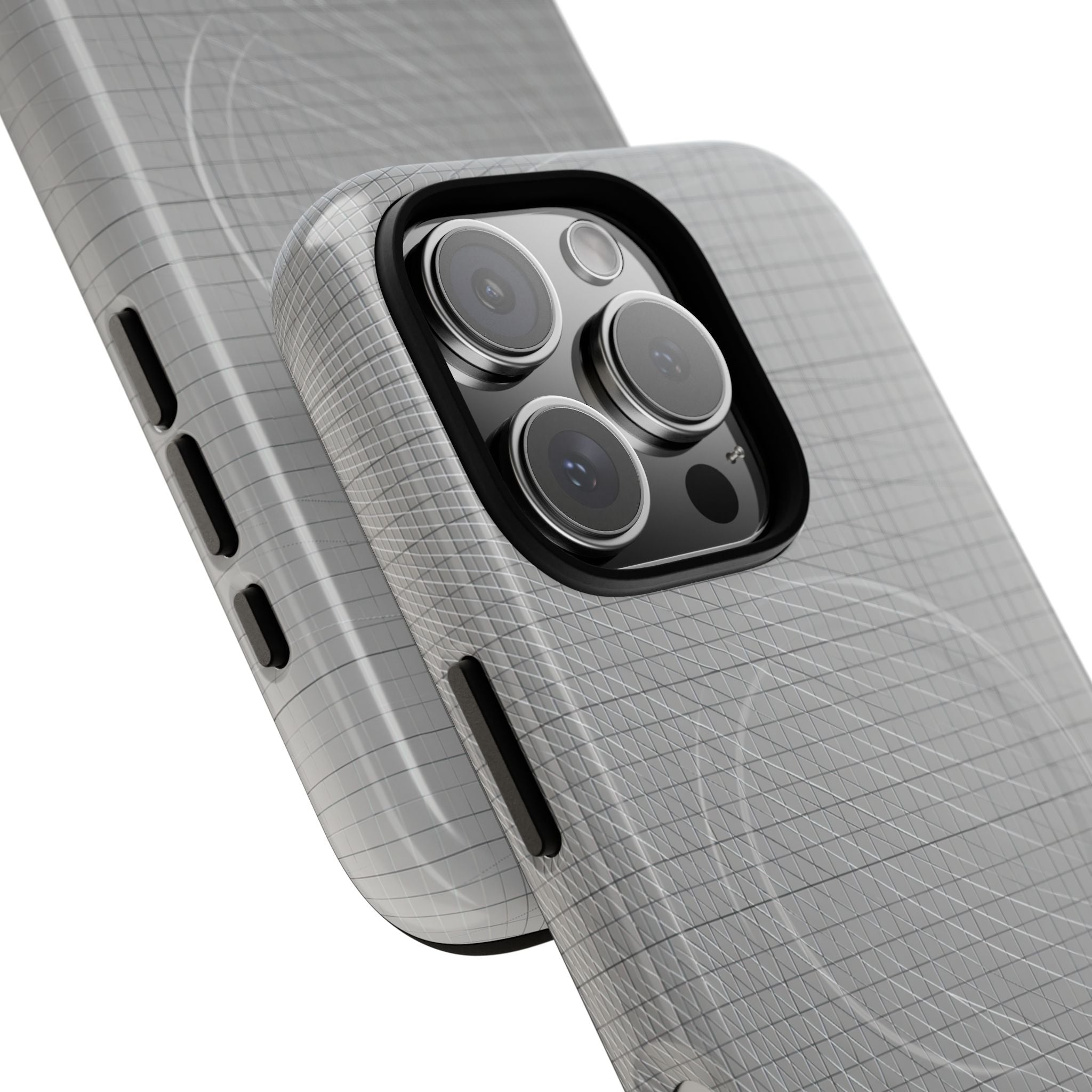 Grey Tough 2.0 Magsafe Phone Case for iPhone - Chrome Mesh Warp