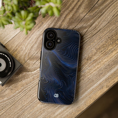 Blue Tough Phone Case for iPhone - Cobalt Contour Ridge