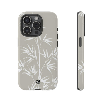 Beige Tough Phone Case for iPhone - Sandstone Bamboo Stalks