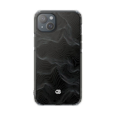 Obsidian Contour Elevation · Clear Impact Magnetic Phone Case for iPhone · Black
