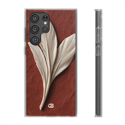 Carved Ivory Plume · Lite Phone Case for Samsung · Red