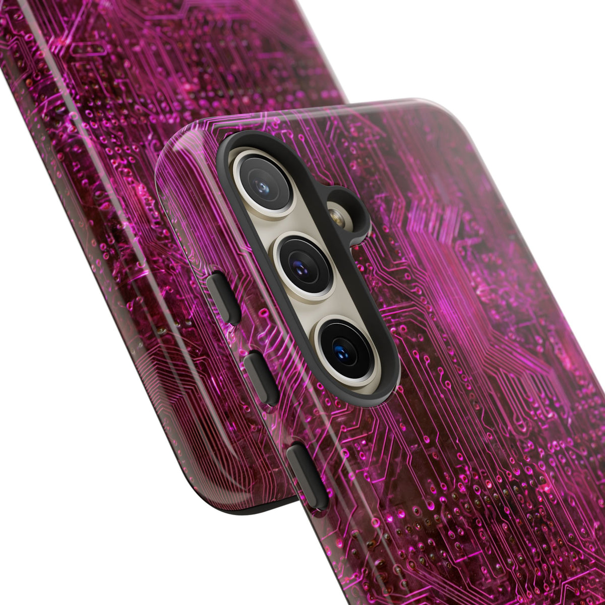 Magenta Circuit Trace · Tough Phone Case for Samsung · Pink