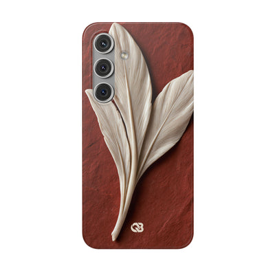 Carved Ivory Plume · Lite Phone Case for Samsung · Red