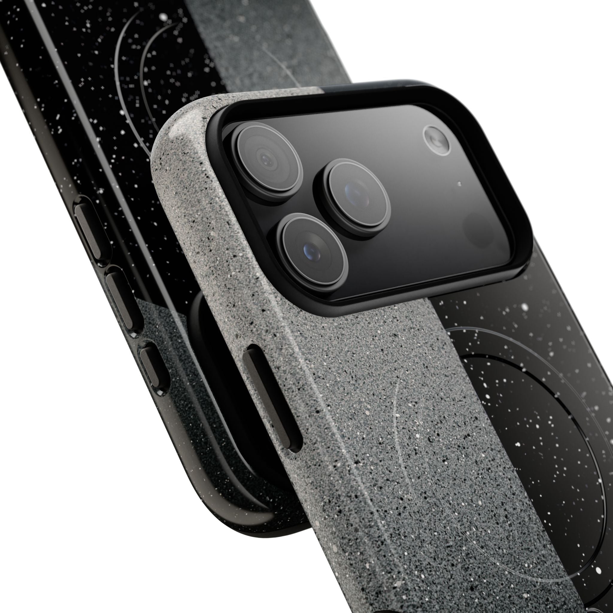 Black Tough 2.0 Magsafe Phone Case for iPhone - Lunar Static Orbit