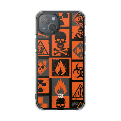 Urban Hazard · Clear Impact Magnetic Phone Case for iPhone · Orange