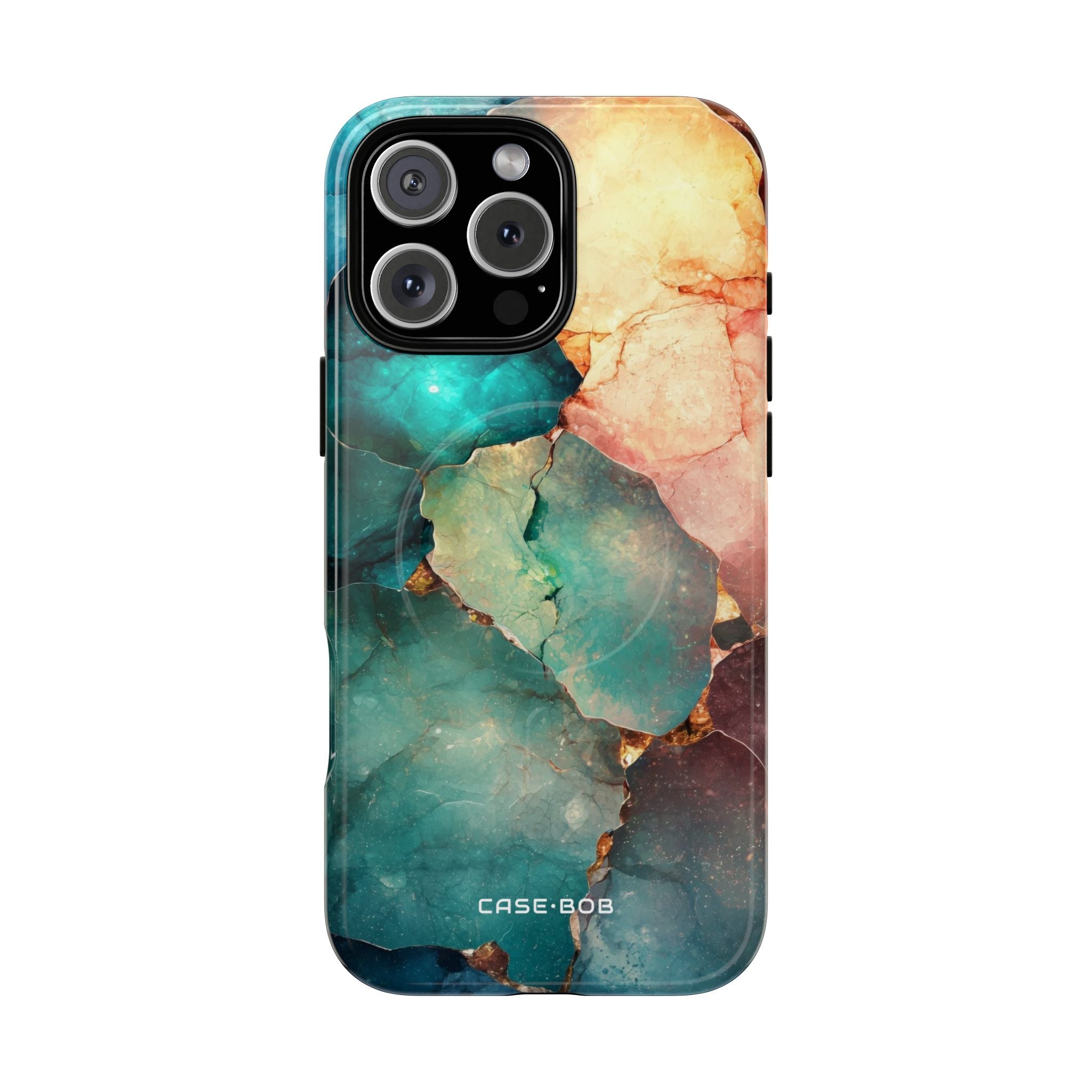 Teal Mosaic Veins iPhone 16 Pro Max Case - Tough+