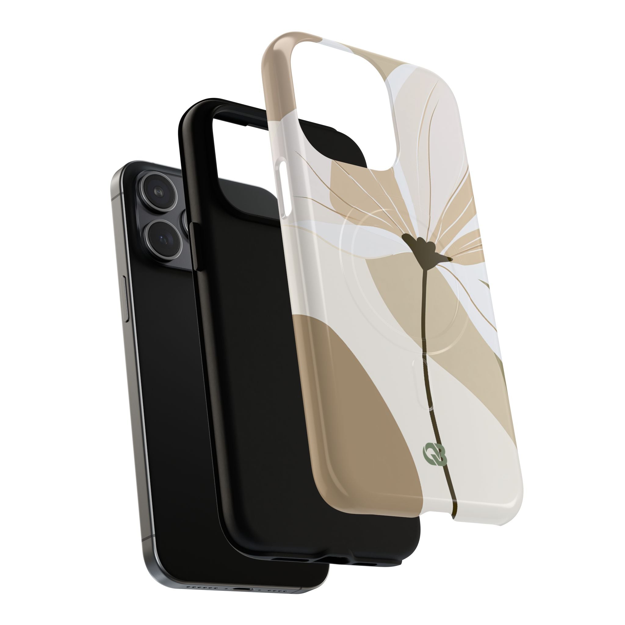Beige Tough 2.0 Magsafe Phone Case for iPhone - Sage Linen Magnolia