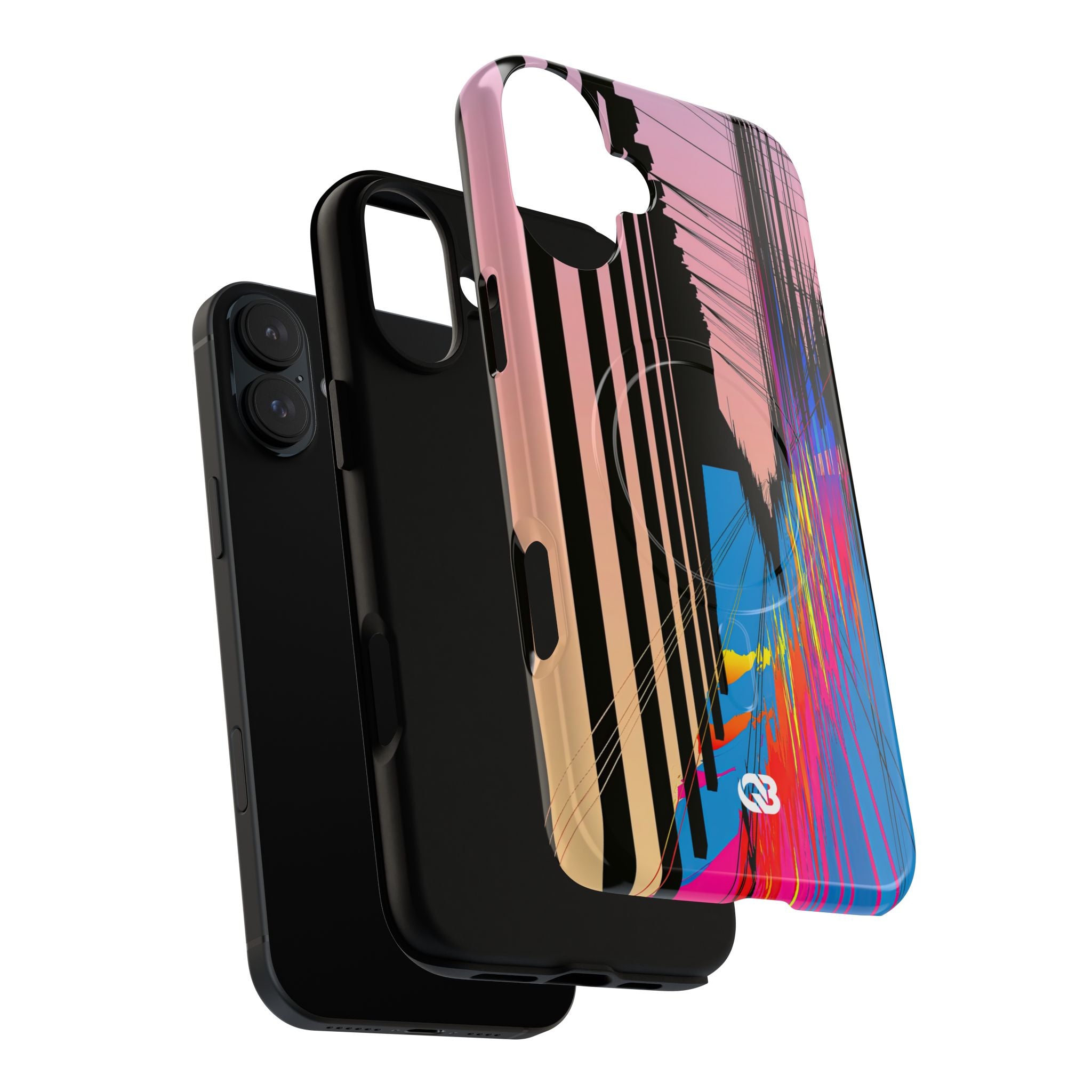 Blue Tough 2.0 Magsafe Phone Case for iPhone - Fractured Data Skyline