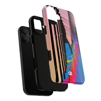 Blue Tough 2.0 Magsafe Phone Case for iPhone - Fractured Data Skyline