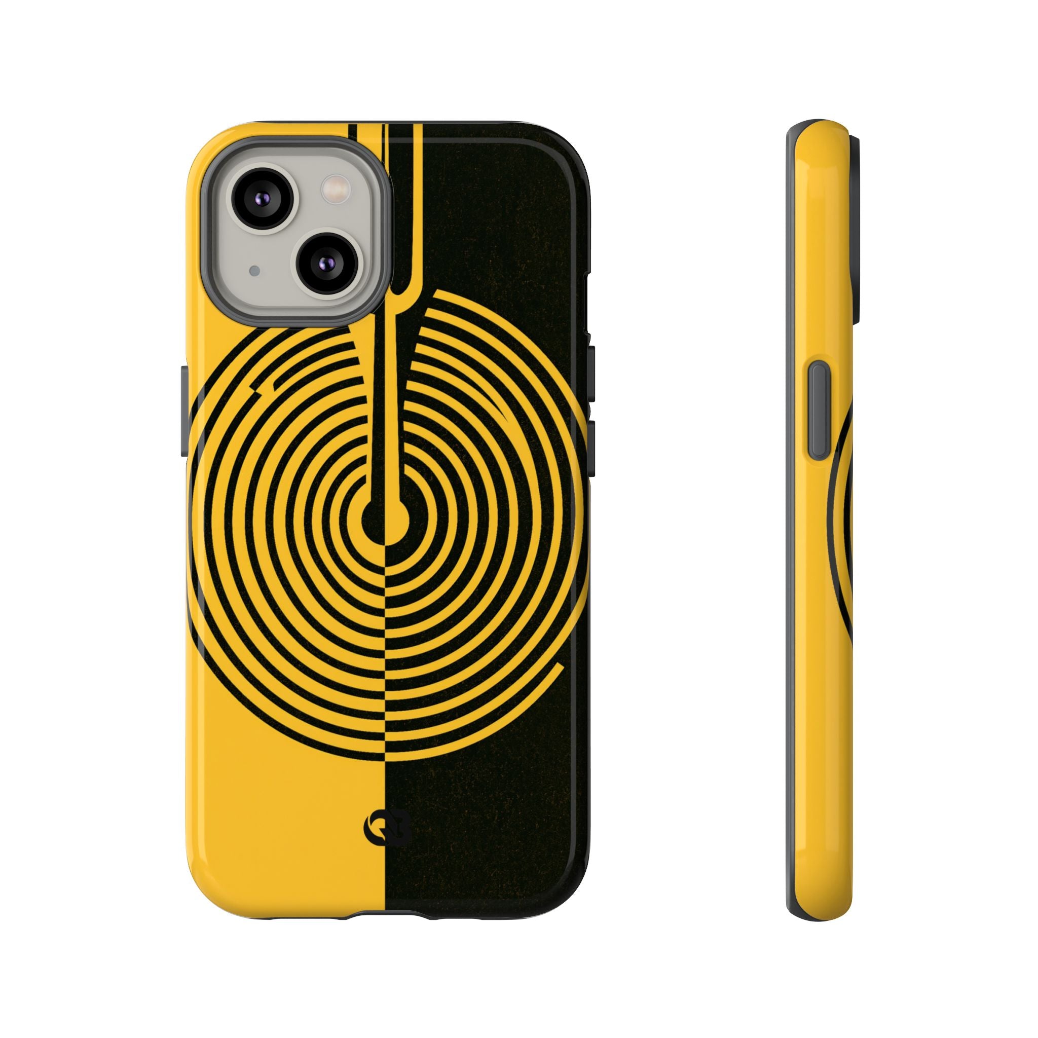 Yellow Tough Phone Case for iPhone - Voltage Sector Pulse