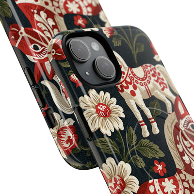 Nordic Dala Meadow · Tough 2.0 Magnetic Phone Case for iPhone · Red