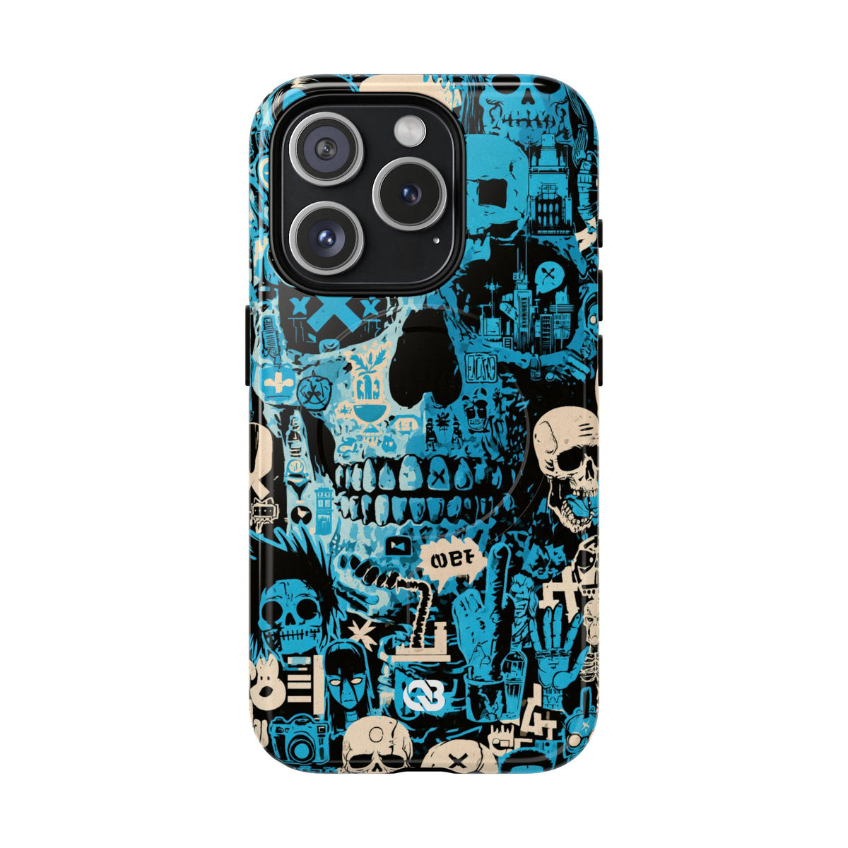 Electric Skull Graffiti · Tough 2.0 Magnetic Phone Case for iPhone · Blue