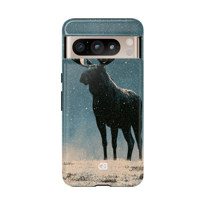 Nordic Boreal Moose · Tough Phone Case for Pixel ·  Blue