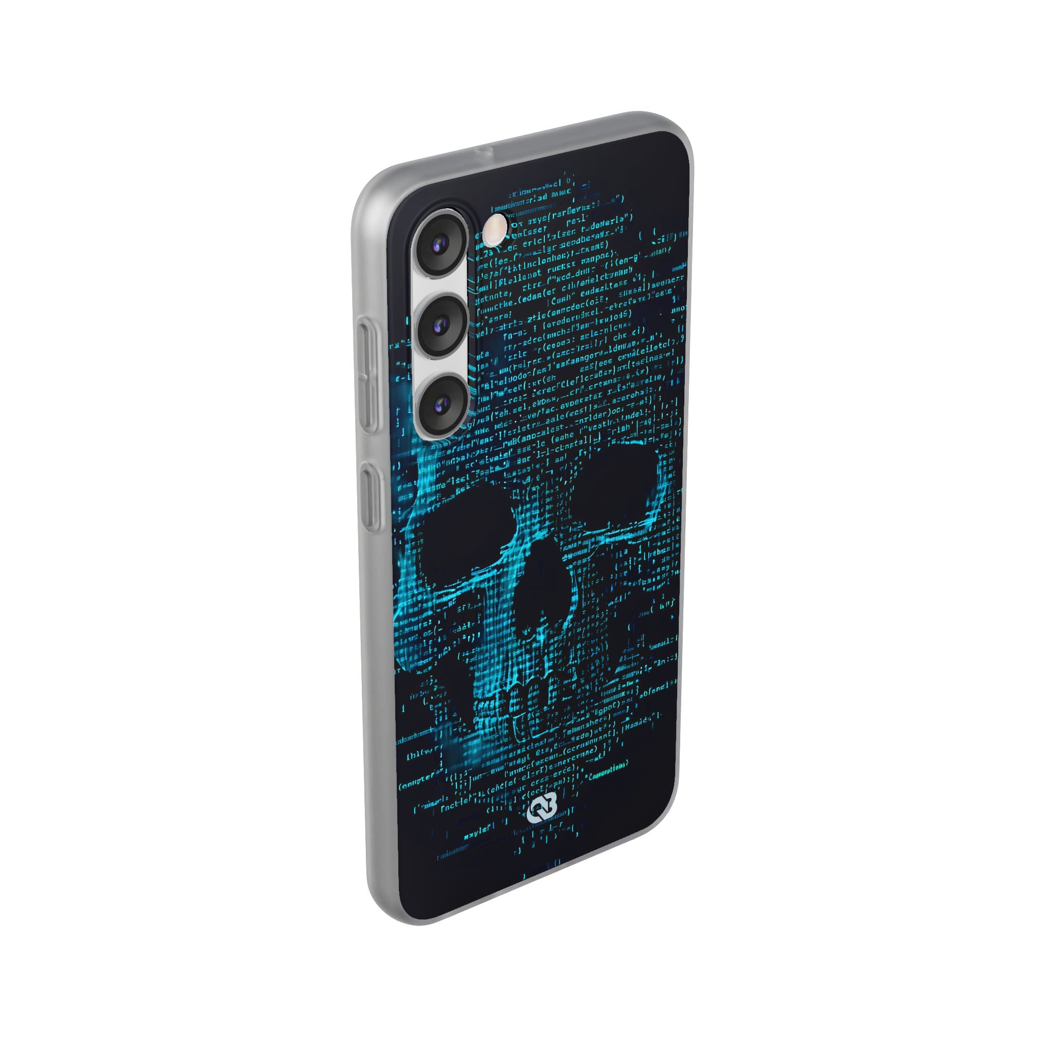 Cyan Glitch Skull · Soft Handyhülle für Samsung