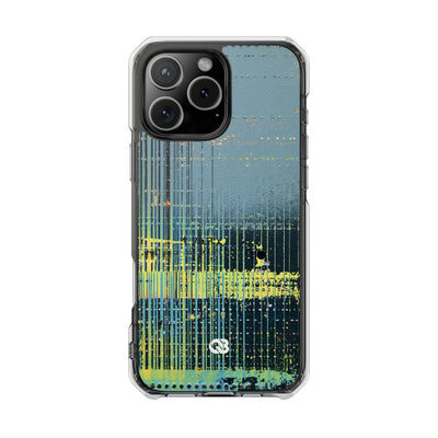 Acid Raster Circuit · Clear Impact Magnetic Phone Case for iPhone · Teal