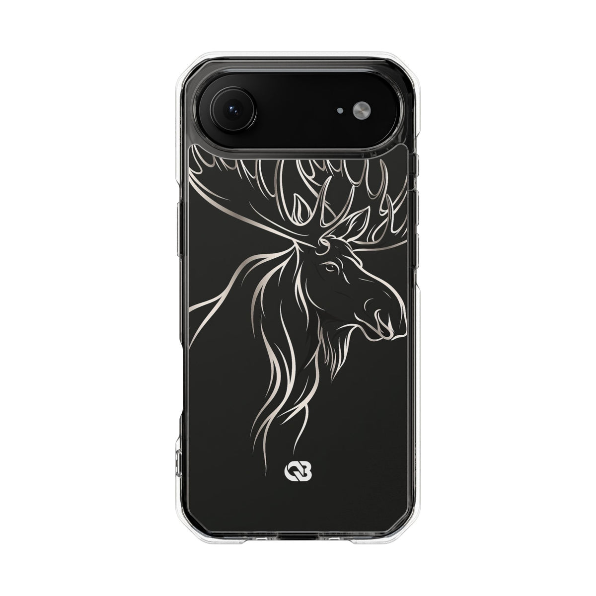 Nordic Moose Contour · Clear Impact Magnetic Phone Case for iPhone · Black