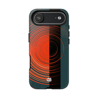 Teal Tough Phone Case for iPhone - Burnt Slate Radial