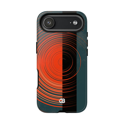 Teal Tough Phone Case for iPhone - Burnt Slate Radial