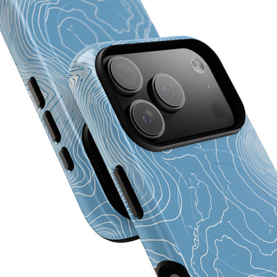 Blue Tough 2.0 Magsafe Phone Case for iPhone - Glacial Ridge Topo
