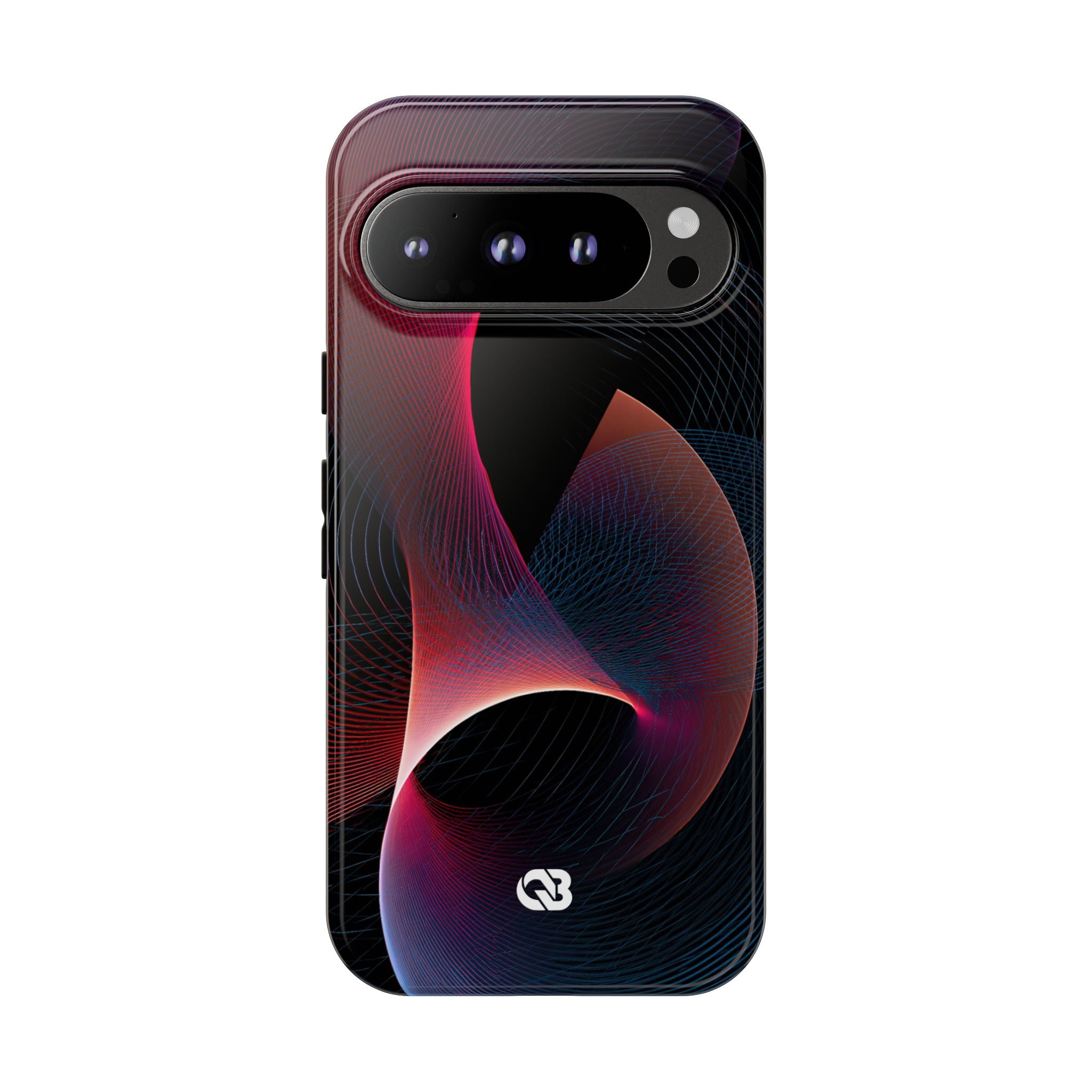 Black Tough Phone Case for Google Pixel - Cobalt Crimson Flux
