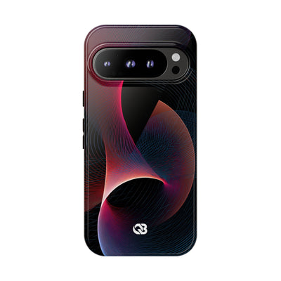 Black Tough Phone Case for Google Pixel - Cobalt Crimson Flux