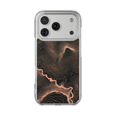 Orange Impact MagSafe Phone Case for iPhone - Salmon Ridge Topo