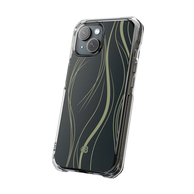 Green Impact MagSafe Phone Case for iPhone - Obsidian Sage Flow