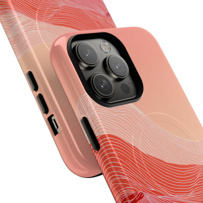 Red Tough 2.0 Magsafe Phone Case for iPhone - Crimson Ridge Contour