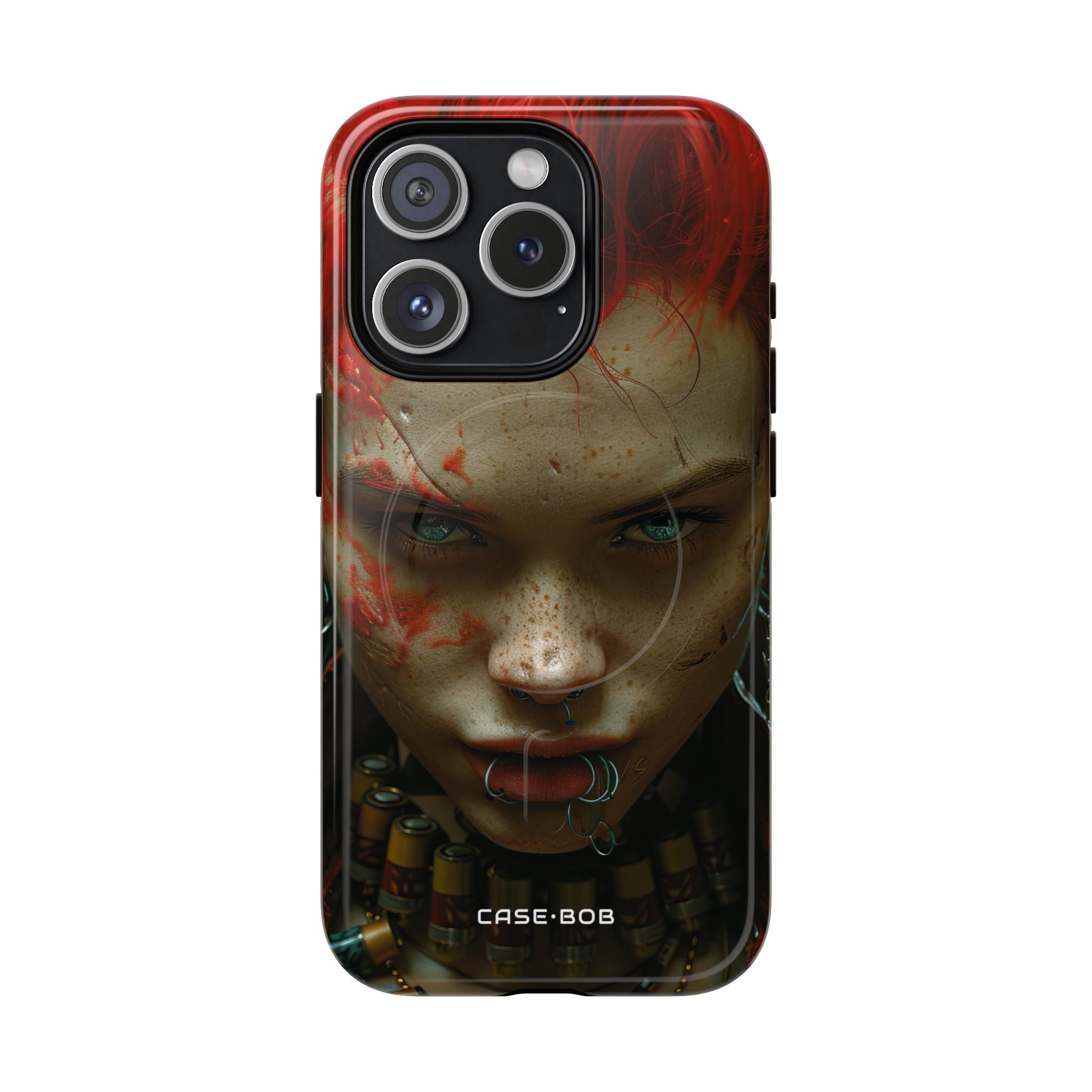 Red Spike Gaze iPhone 15 Pro Case - Tough+