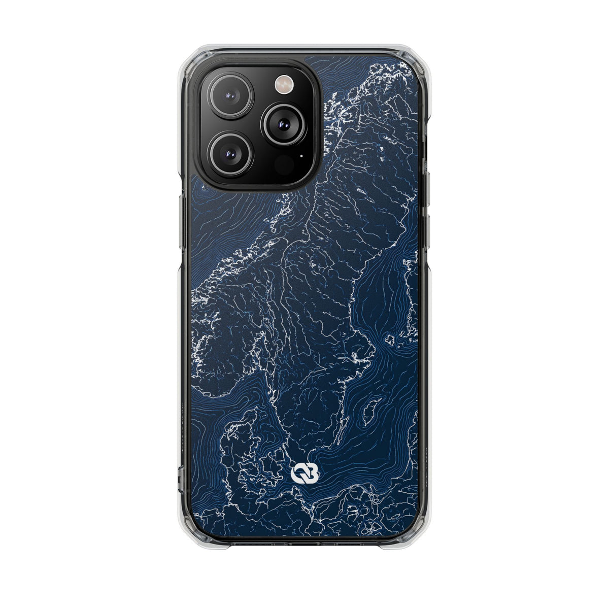 Nordic Contour Chart · Clear Impact Magnetic Phone Case for iPhone · Blue