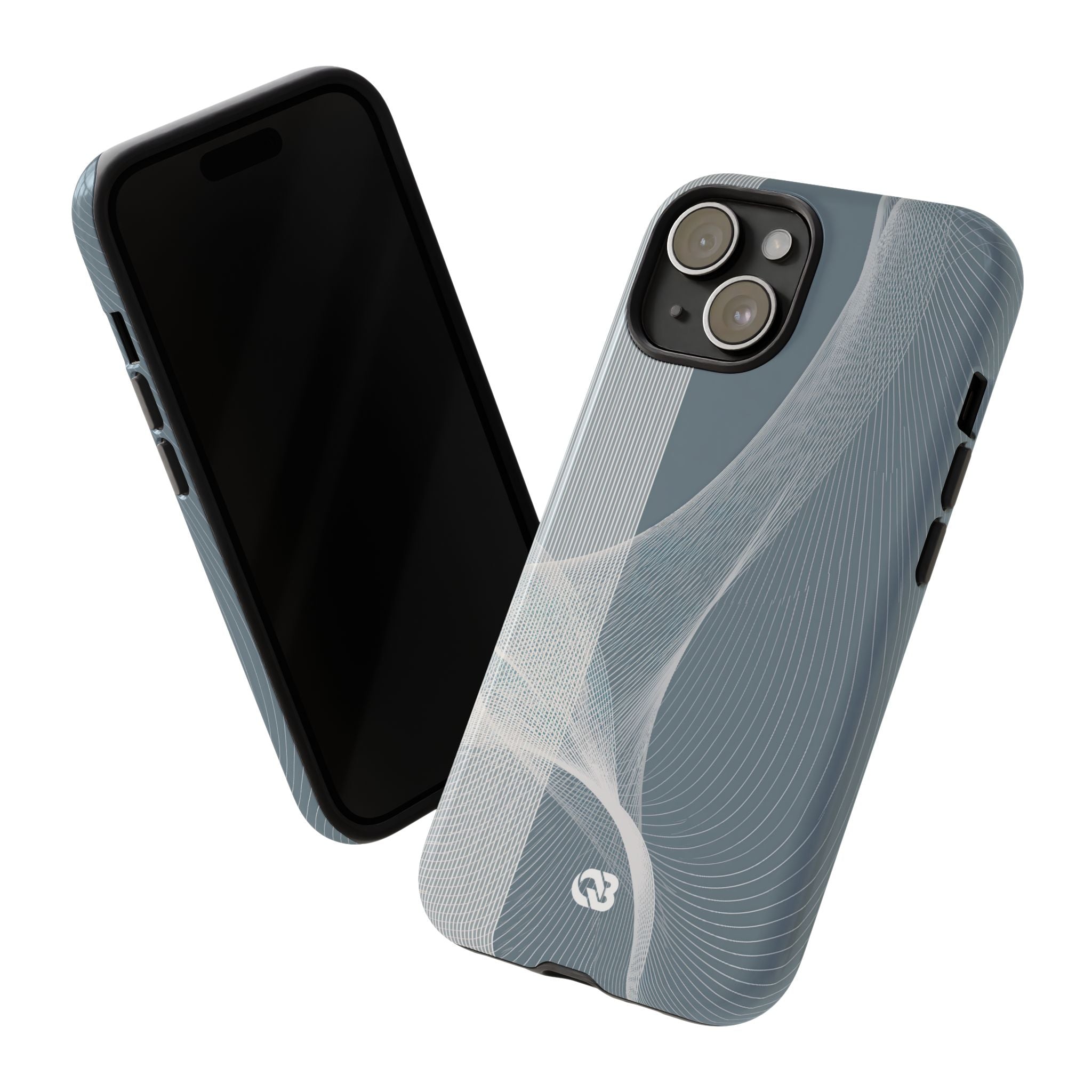 Grey Tough Phone Case for iPhone - Slate Mesh Horizon