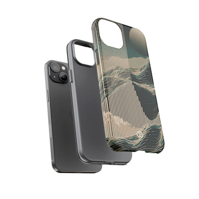 Green Tough Phone Case for iPhone - Lunar Moss Topography