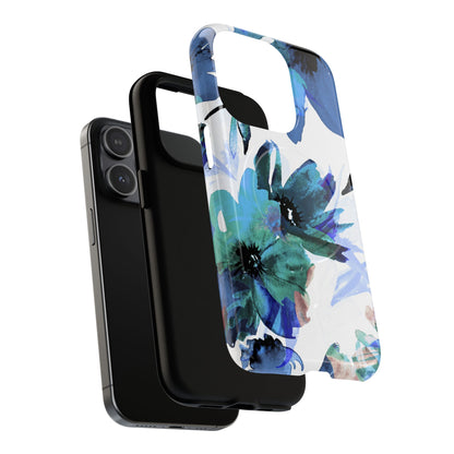 Blue Blossom Radiance iPhone 15 Pro Case - Tough+