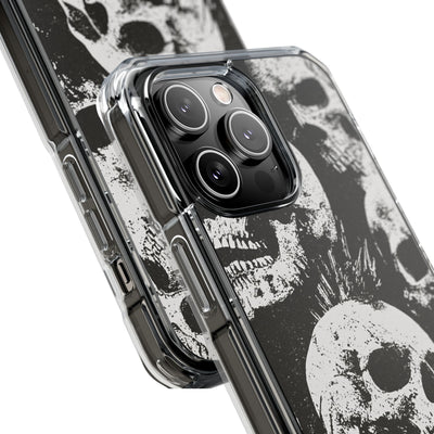 Punk Skull Riot · Clear Impact Magnetic Phone Case for iPhone · Black