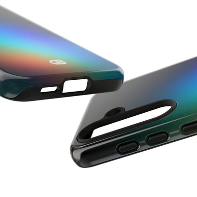 Black Tough Phone Case for Samsung - Electric Prism Grain