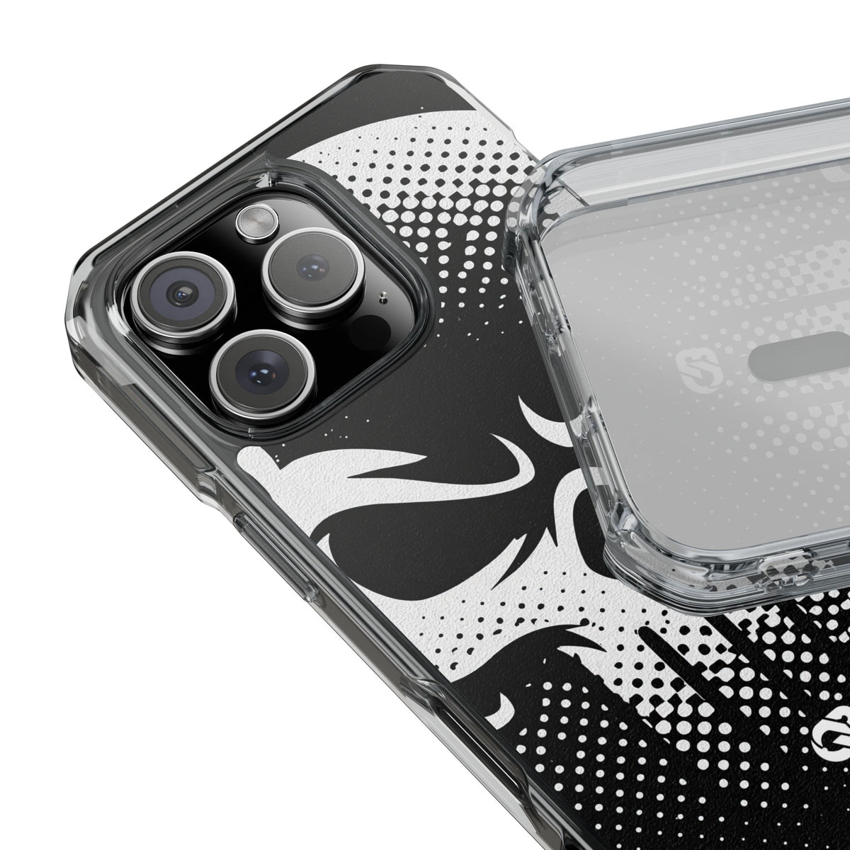 Phantom Halftone · Clear Impact Magnetic Phone Case for iPhone ·  Black