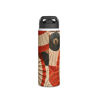 Vermilion Wagasa Motif · Insulated Water Bottle · Red
