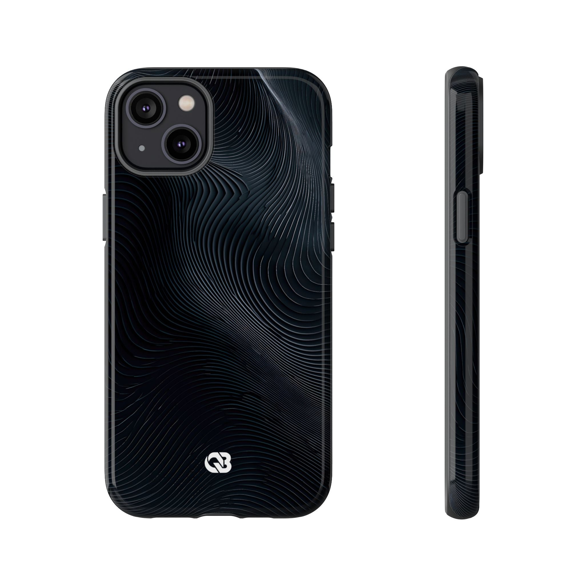 Black Tough Phone Case for iPhone - Obsidian Ridge Flux