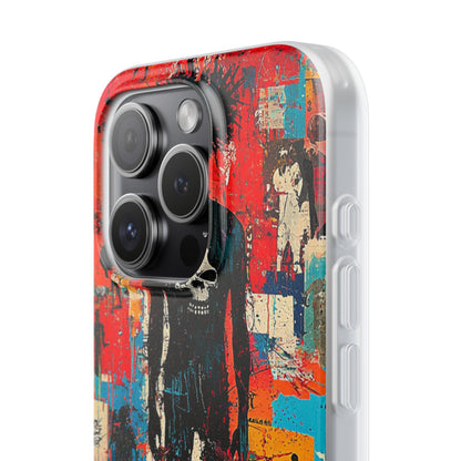 Spiky Skull Silhouette iPhone 15 Pro Case - Soft