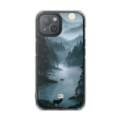 Silent Nordic Fjord · Clear Impact Magnetic Phone Case for iPhone · Blue
