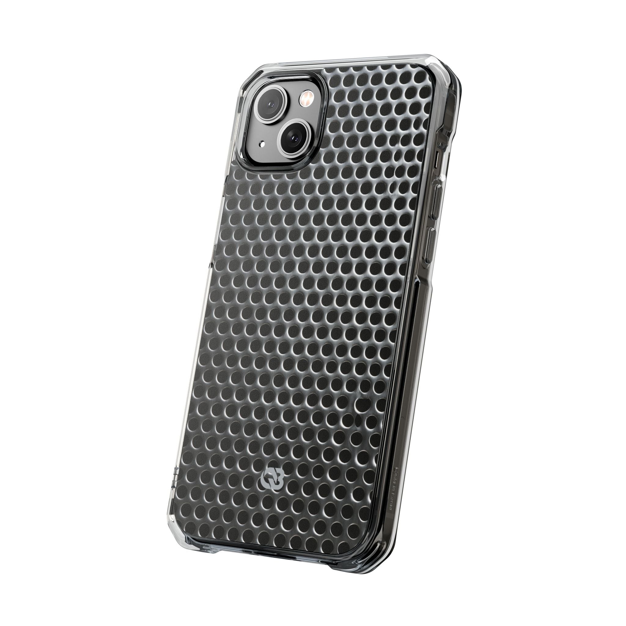 Silver Impact MagSafe Phone Case for iPhone - Brutalist Steel Mesh