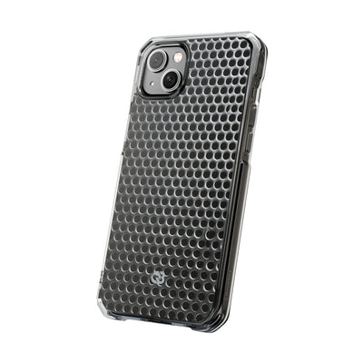 Silver Impact MagSafe Phone Case for iPhone - Brutalist Steel Mesh